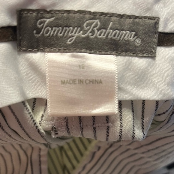 Tommy Bahama Black/White Pin Striped Bermuda Shorts Sz 10 - Picture 5 of 5